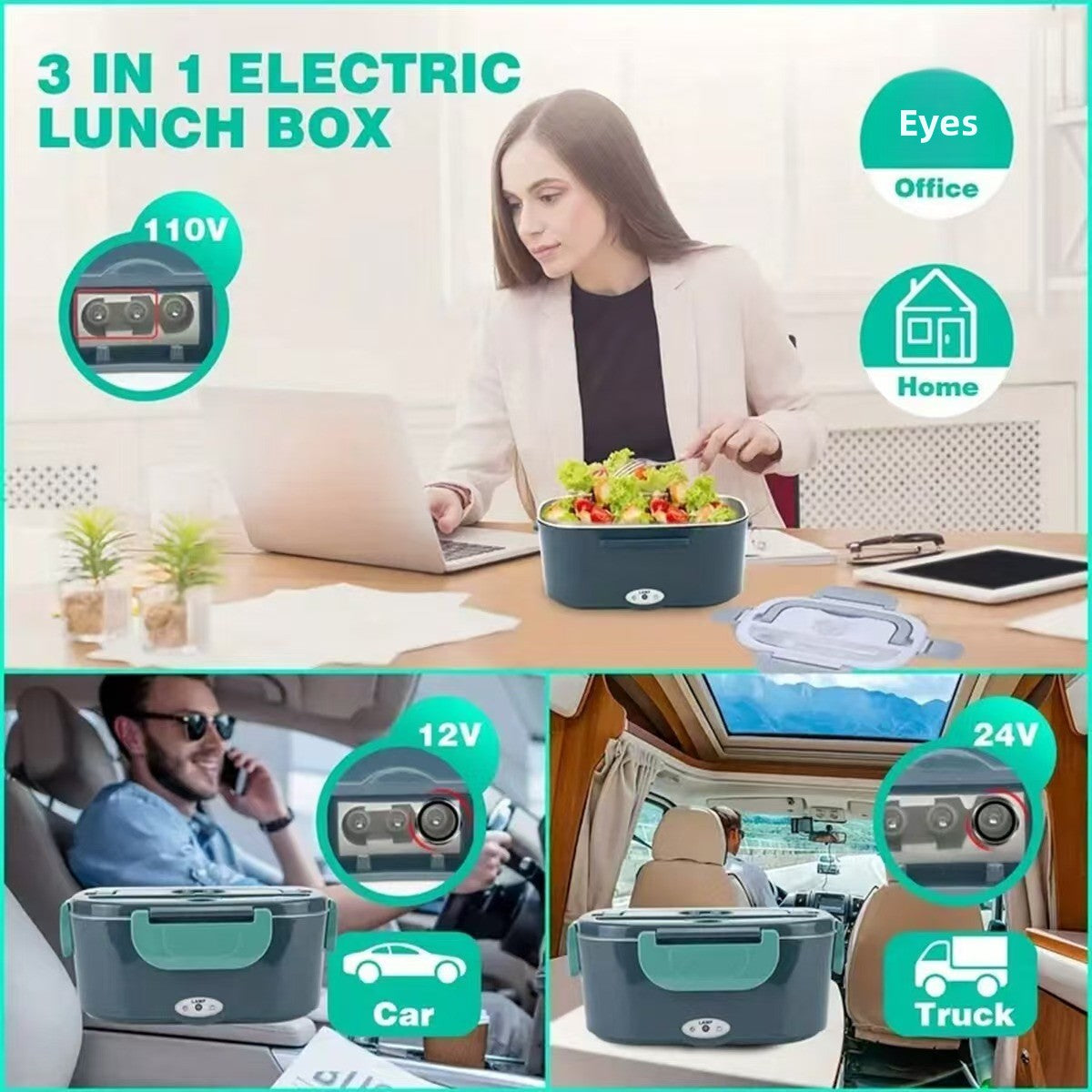 Portable Electric Lunch Box Heating Food Warmer